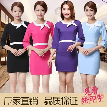 

Beautician overalls autumn and winter wear beauty clothing suit dress beauty salon overalls new beautician apron