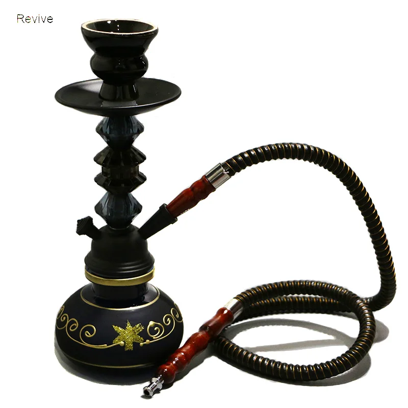 

Glass Hookah Set 29 CM Water Pipe 4 Diamonds Decoration Clay Shisha Bowl Ceramic Chicha Head Smoking Nargile Complete 1 Hose