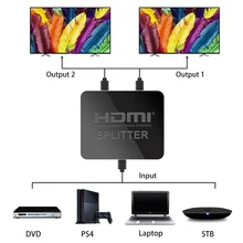 4K Hdmi сплиттер 1x2 Full HD 1080p видео HDMI коммутатор 1 в 2 выход усилитель двойной дисплей для HDTV DVD для PS3 Xbox