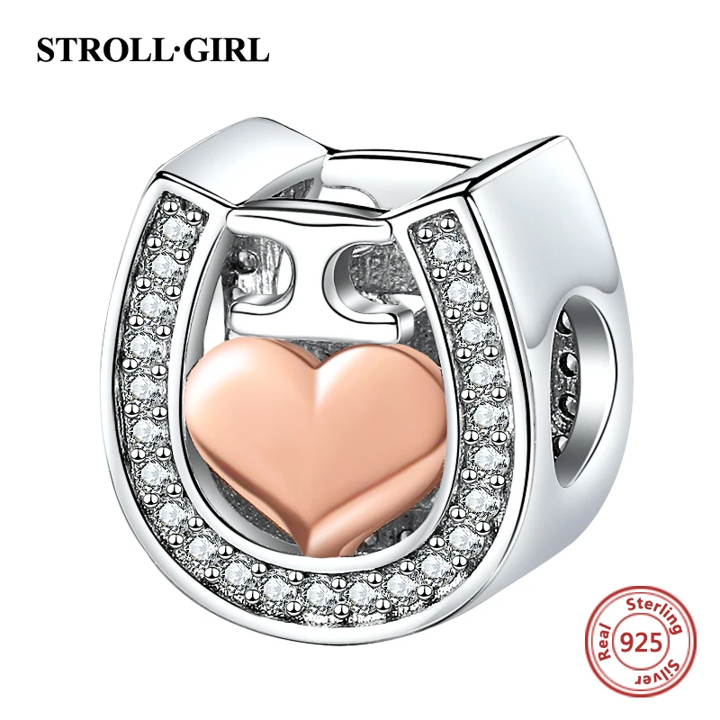 100% 925 подковы из стерлингового серебра Форма сердечными амулетами Циркон i Love | Отзывы и видеообзор