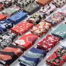 メートル手作り純粋な綿生地蝶タンチョウ波プリント、日本そよ風布CR-977