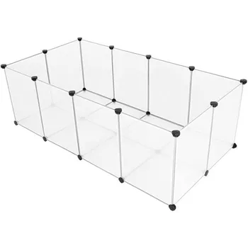 

Pet Playpen Plastic Yard Fence Cage with Bottom for Small Animals Guinea Pigs Hamsters Bunnies Rabbits