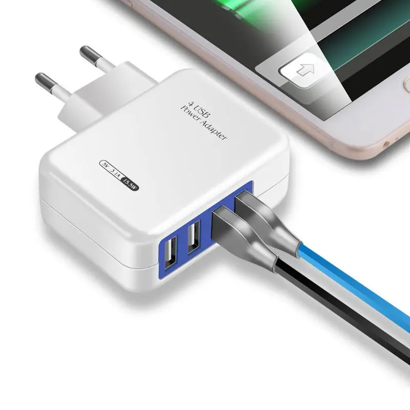 4-Порты и разъёмы Quick Charge 3,0 USB Wall Зарядное устройство Путешествие адаптер быстрой зарядки для iPhone samsung huawei Xiaomi htc устройства штепсельная вилка европейского стандарта