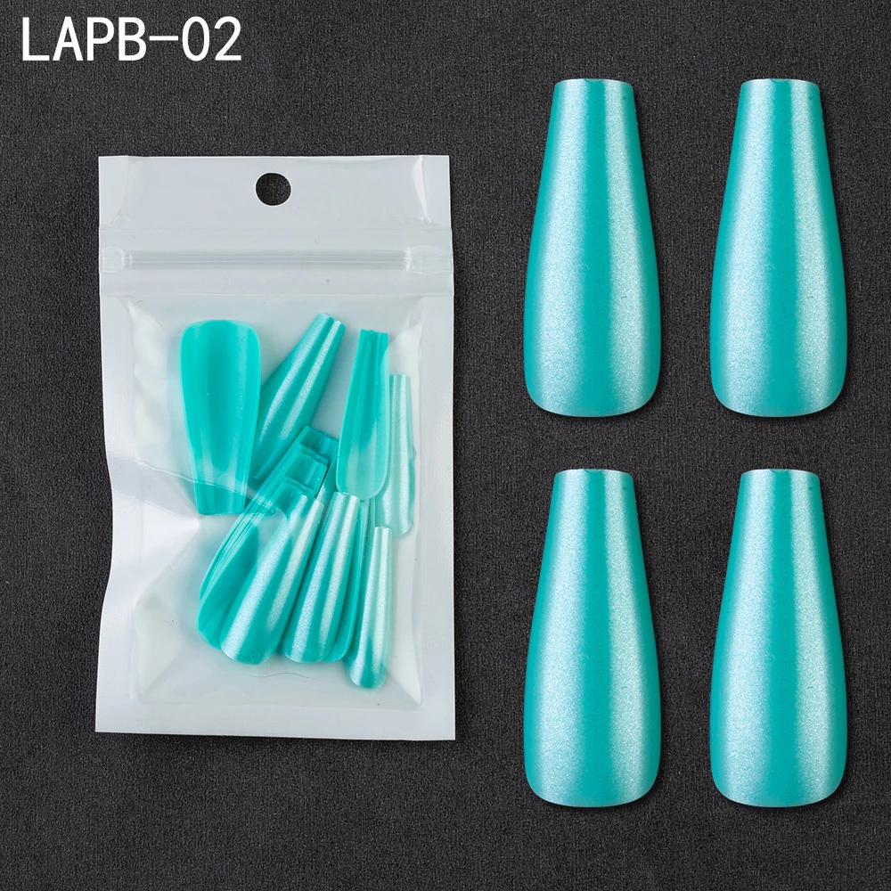 Teal Pearl Popular Acrylic Nails Coffin