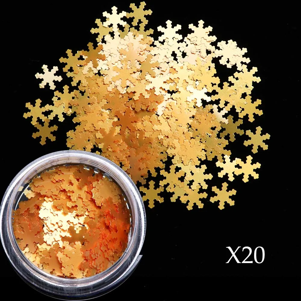 X20 1 коробка Рождественские снежинки блестки 3D Блестки для ногтей голографические AB хлопья блестки Маникюр украшения SAX1-30 - Цвет: X20