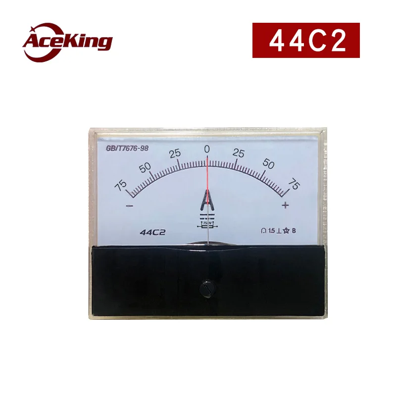44c2 плюс и минус 15A двунаправленный 75A ± 300A 1500A DC Амперметр 75mV указатель 44c1-+ A