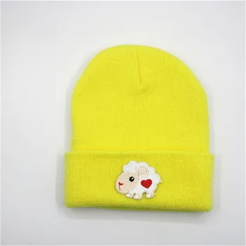 

Cartoon sheep embroidery Thicken knitted hat winter warm hat Skullies cap beanie hat for kidmen and women 207