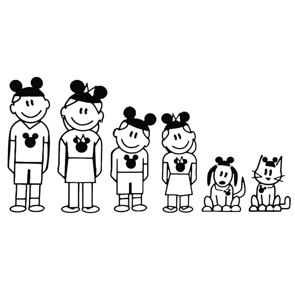 

17cm X 15cm Personality Wide Family Pattern Car Sticker Car Window Accessories Cover Scratches Reflective PVC