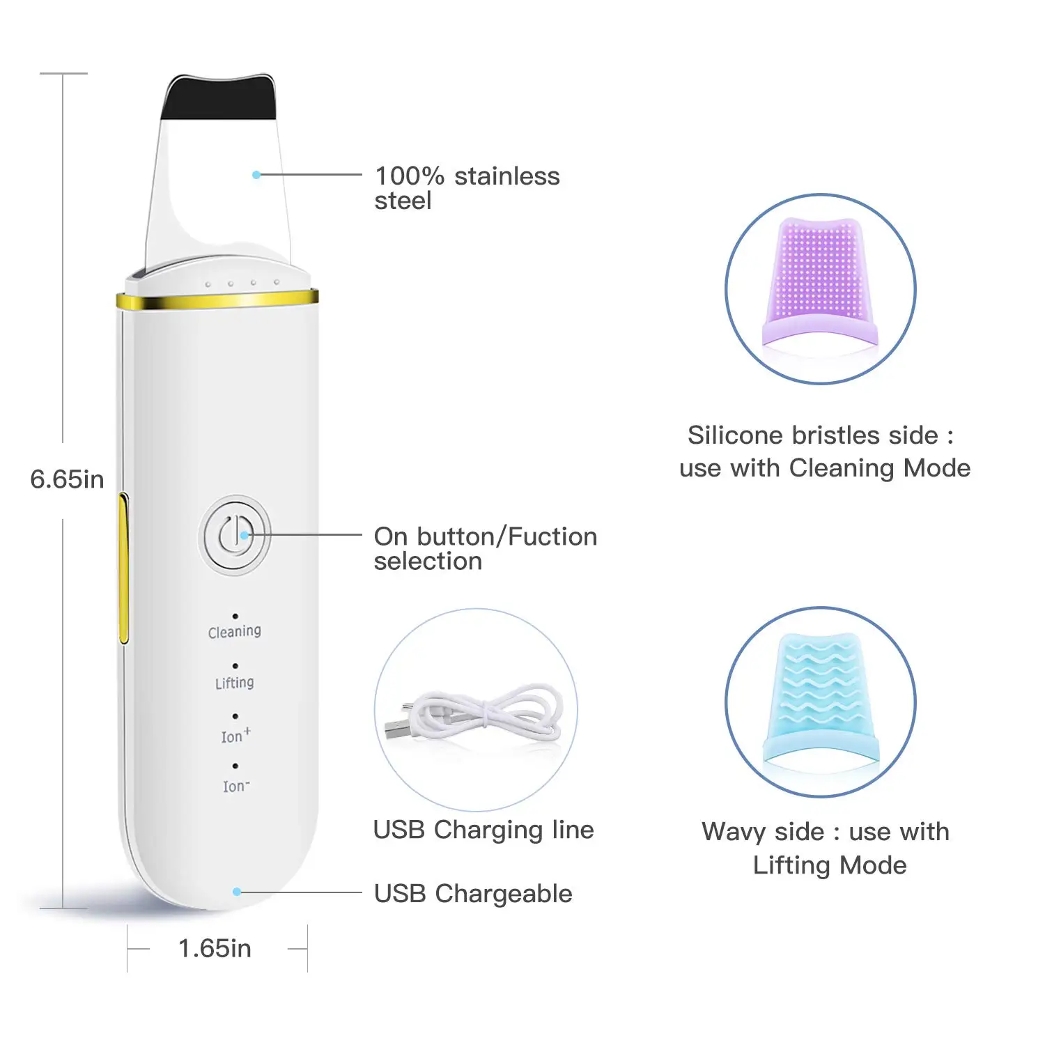 Appareil De Nettoyage Facial - Épurateur à Vibrations Pour Points Noirs Et Peeling