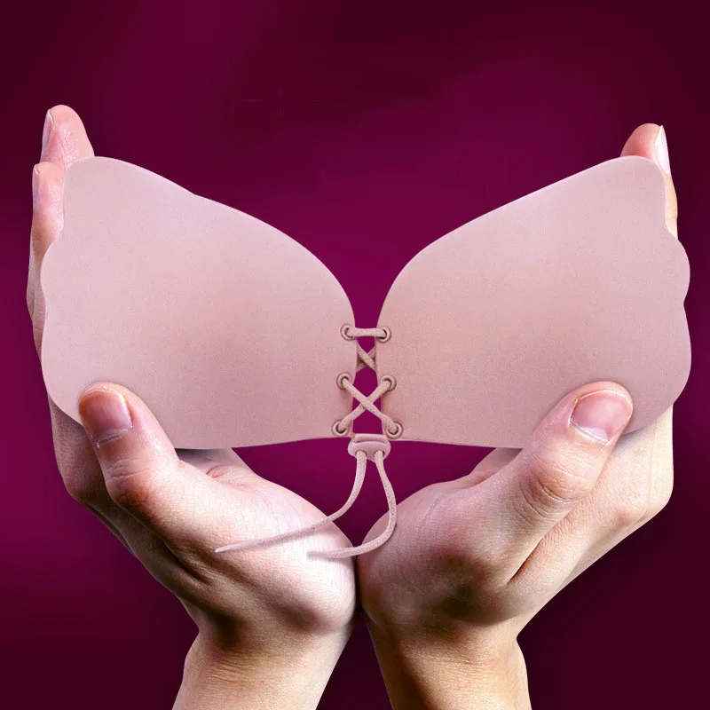 New Seamless Self Adhesive Fly Bra Women Nipple Cover Silicone Bra Strapless Sexy Lingerie Push Up Invisible Bra Underwear