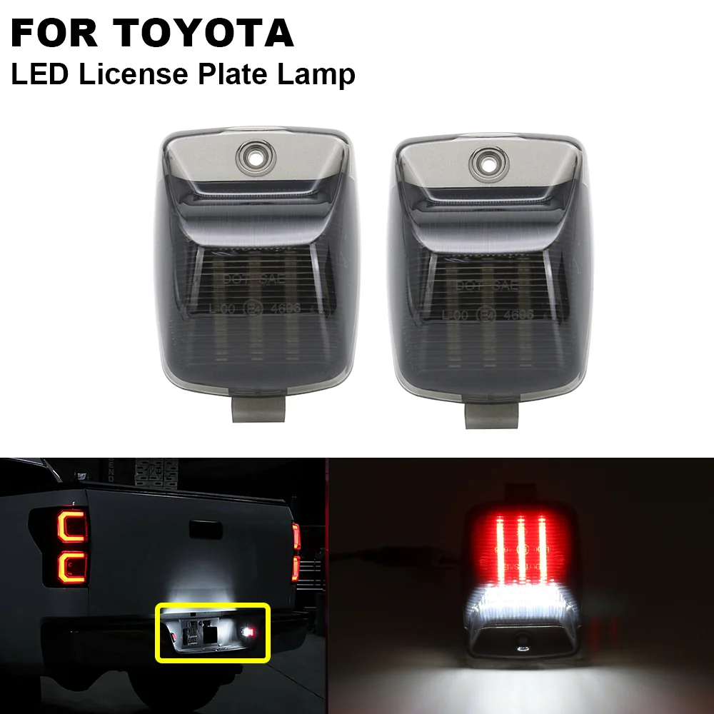 

2 Piece 12V White Light +Red Light LED Car Number License Plate Lamp Lights For TOYOTA TACOMA 2009-2016 Tundra 2007-2013
