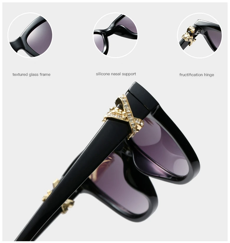 45971 ретро в форме кошачьих глаз с бриллиантами роскошные солнцезащитные очки для мужчин и женщин модные UV400 очки