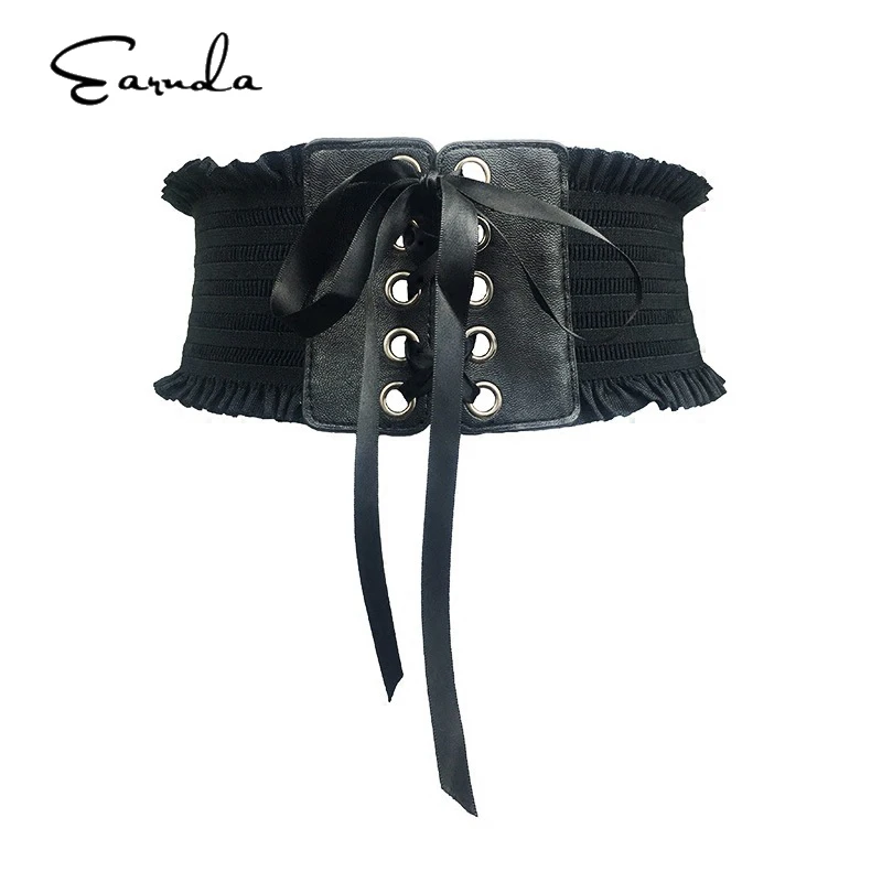 

Earnda Women's Wide Belt Elastic Corset Belt Belt Fashion Wide Belt Women's Clothing Fabric Fringe Lace Belt