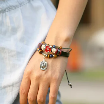 

Anime Naruto Akatsuki Uchiha Itachi Sasuke Cosplay Accessories Sharingan Bracelet Metal Genuine Leather Wristband Hand Strap New