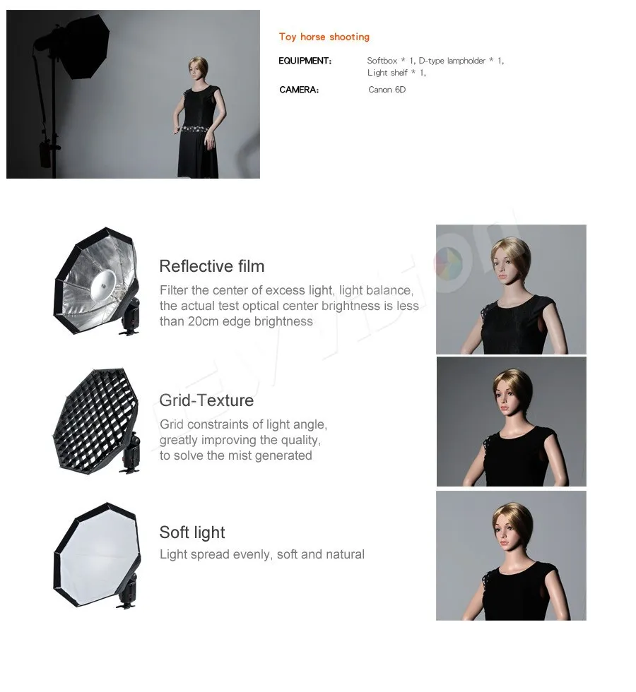 AD-S7 Multifunctional Soft Box Octagonal Honeycomb Grid Umbrella Softbox for WIT