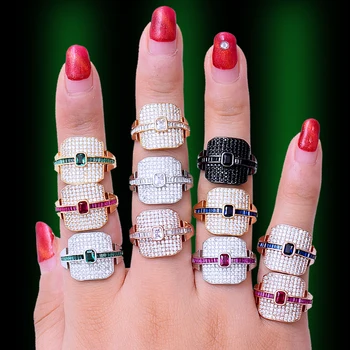 

GODKI Monaco Designer Luxury Stackable Choker Rings For Women Wedding Cubic Zircon Engagement Dubai American Bridal Finger Ring