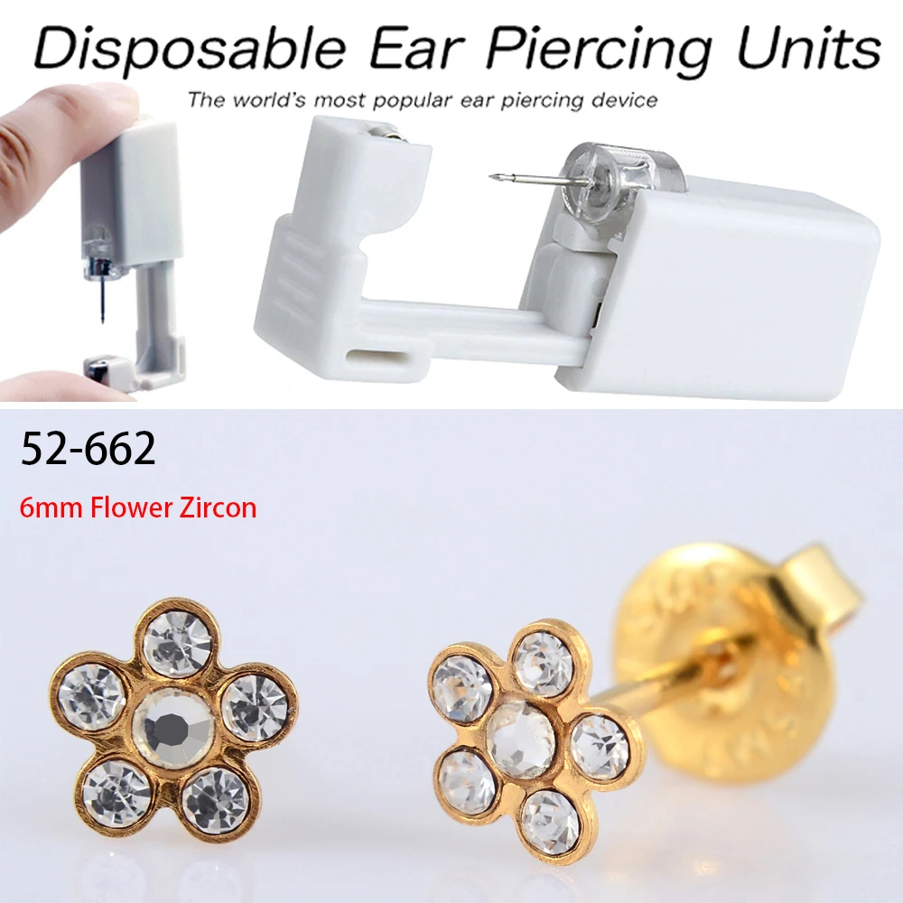 Sterilized Disposable No-Pain Ear and Nose Piercing Tool Kit with Design Options