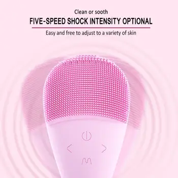 

2020 New 2Colors Ultrasonic Facial Cleansing Brush Ultrasonic Electric Heated Face Eye Massager Skin Care Silicone Cleaner Skin