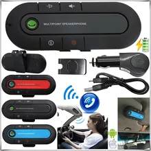 Wireless Bluetooth-compatible Handsfree Multipoint Speakerphone Speaker Car Kit Visor AU