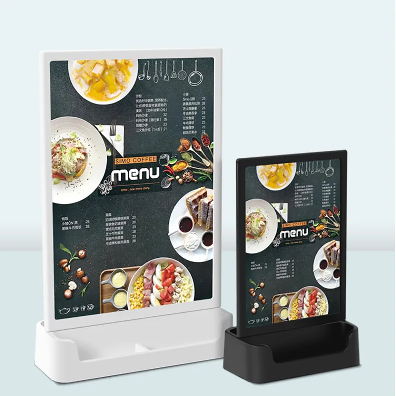 A4 Acrylic Panel Menu Display Stand T-Shaped Vertical Table Card Table Brand High-End Plastic Wine Catalog Menu Name Card