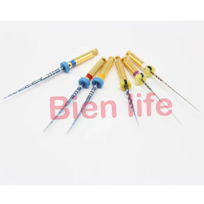 6pics 25MM Dental 06 taper rotary K Blue files For Endo Treatment