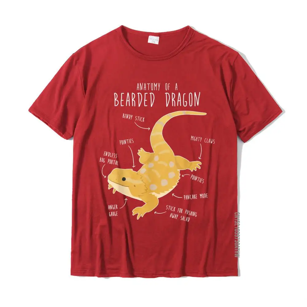  Man T Shirt Casual Classic Tops Shirts Pure Cotton Round Neck Short Sleeve Funny Tees ostern Day Drop Shipping Anatomy of a Bearded Dragon Funny Pet Reptile Lizard Lover T-Shirt__MZ19908 red