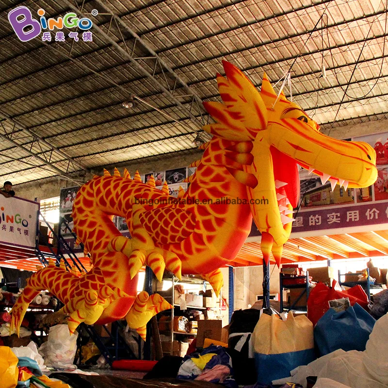 Wholesale LED Lit 4m Red Inflatable Flying Dragon With Giant Blow