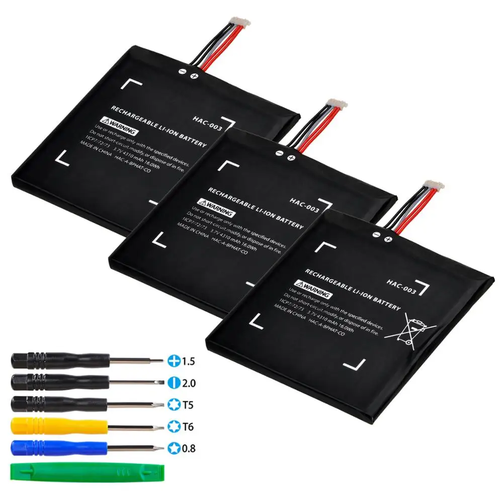 

Pickle Power 3pcs 4310mAh HAC-003 Replacement Battery Pack for Nintend Nitendo Game Console with Free Tools