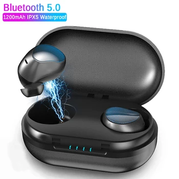 

TWS Bluetooth Earphone T10 Headset True Wireless Charging Bin Bluetooth V5.0 Belt Charge Treasure Earphone True Wireless Earbuds