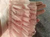 10CM Wide Three Layers Lace Skin Pink 3D Pleated Chiffon Fabric Embroidered Fringe Ruffle Trim Fluffy Dress Sewing DIY Ribbon ► Photo 2/6