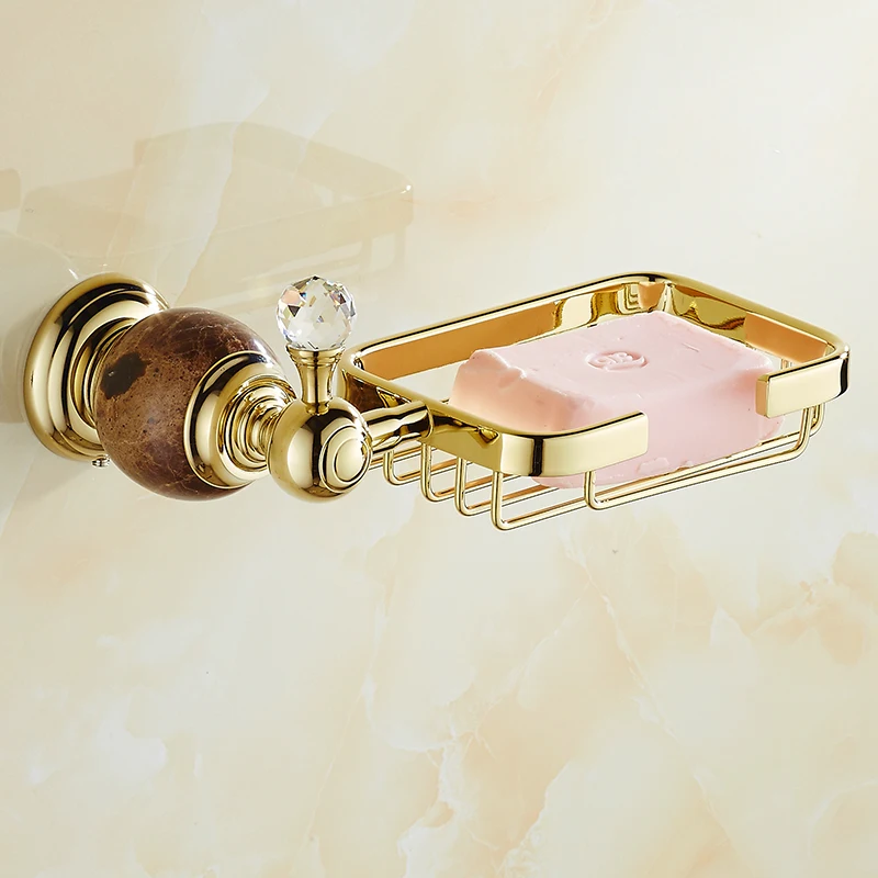 Europe Gold Brass Soap Dish Home Wall Mounted Soap Box High Superior Brass Anodizing Surface Soap Holder Bathroom Accessories