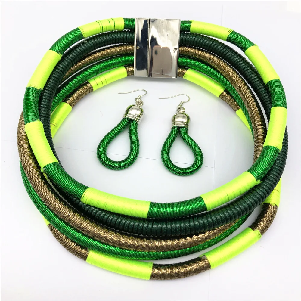 Multilayer Tribal Choker Earrings Set African Necklaces Jewelry Sets jewelry sets jewelry set