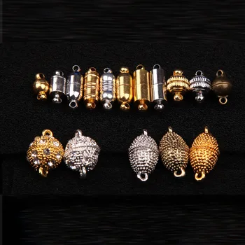 

2set Copper Metal Magnetic Clasps Caps Fit Necklace Bracelets Findings Gold Silver Color End Connectors Claps For Jewelry Making