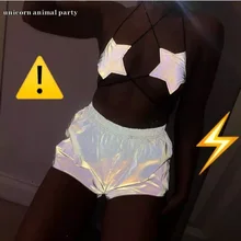 *#Best Price women hip hop reflective running night flash night reflective glare elastic slacks slacks reflective color changing shorts *#Best Price women hip hop reflective running night flash night reflective glare elastic slacks slacks reflective color changing shorts