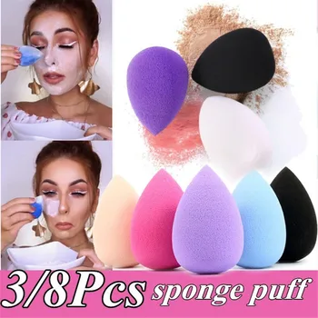 

Ramdom Color 3/8 Pcs Makeup Sponge Puff Egg Face Foundation Concealer Cosmetic Powder Make Up Blender Blending Sponge Tools