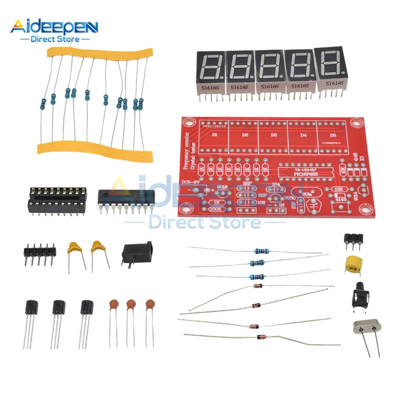 Description Picture 4 of item1Hz-50MHz LED Digital Crystal Oscillator Frequency Counter Tester Meter DIY Kits 5 Digital Resolution Frequency Meters
