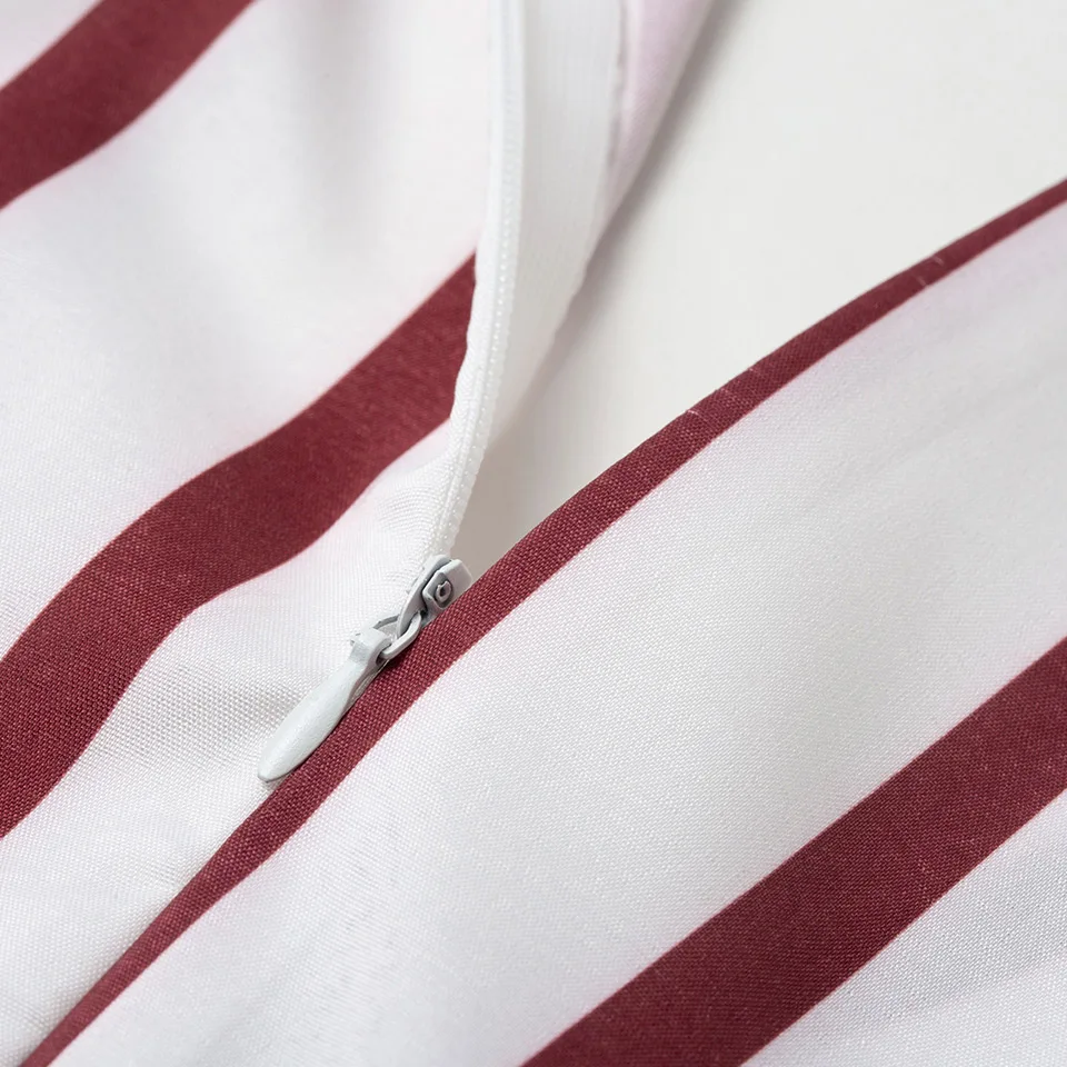 Fleur Wood Deep V Neck Dress Women Summer Striped Print Short Sleeve Button Casual Streetwear A-Line Loose Vintage Dress Vestido