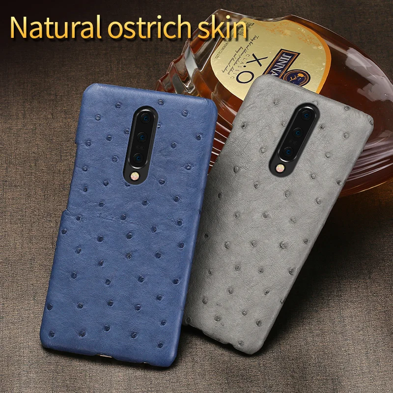 

Leather Case For Oneplus 7 Cases Real Ostrich Shell case For 6 6T 5 5T 3 3T Shockproof Phone cover Luxury Smartphone funda