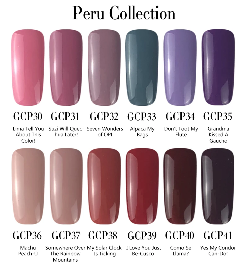 

Nails Peru Collection Gel Nail Polish Set For Manicure 15ml Soak Off Primer Semi Permanent UV Gel Hybrid Lacquer Gel Varnish