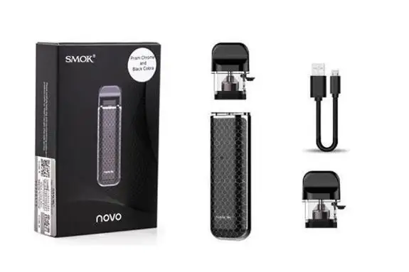 Набор SMOK Novo, стартер для свежих паров, электронная сигарета, вейп ручка с 450 мАч, встроенный аккумулятор, 2 мл, стручки VS Nord Fit W01 - Цвет: NOVO 1 Kit Black