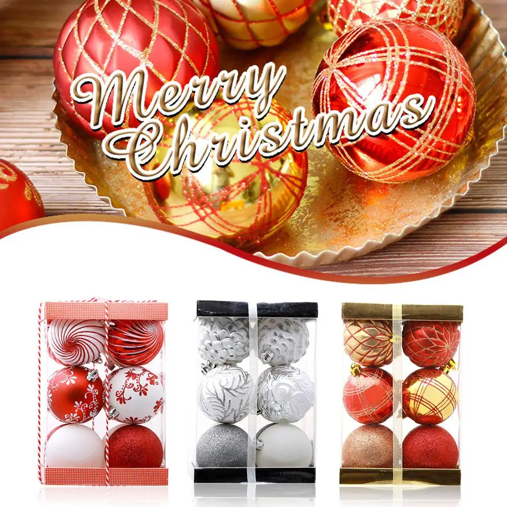 

12pcs 7cm Christmas Tree Decor Balls Christmas Pendant Xmas Party Hanging Ball Ornament Home Christmas Decorations Gift For Bar