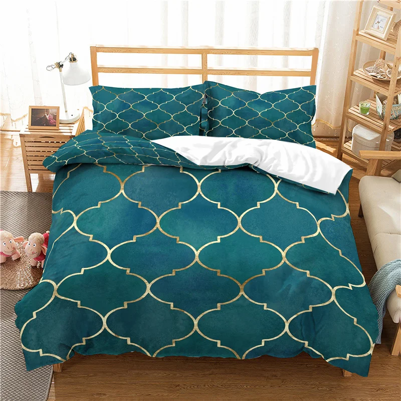 

Home Textile Luxury 3D Shell Print 2/3Pcs Comfortable Duvet Cover PillowCase Bedding Sets Queen and King EU/US/AU Size