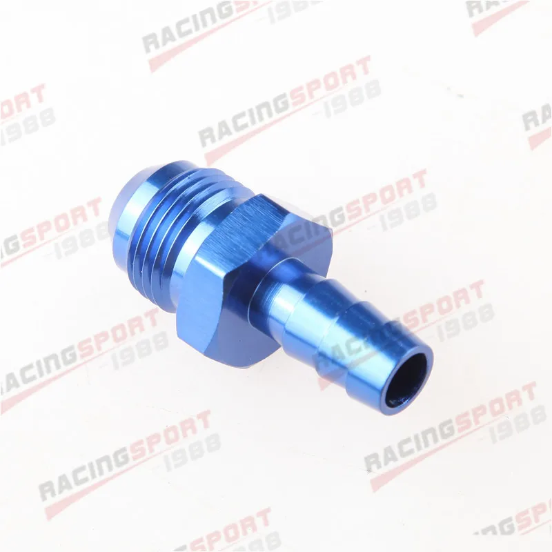 

-8AN AN8 To 8mm Barb Fitting Fuel Line Aluminum Alloy Straight Blue