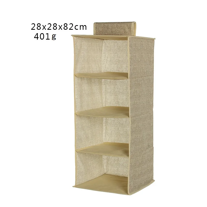 Hanging Wardrobe Organizer Bag Drawer Storage Box for Clothes Underwear Sock Bra - Цвет: 4 Layer-Beige