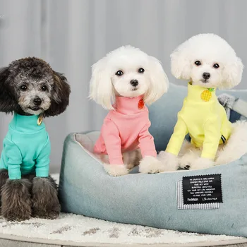 

New Dog Sweater Fruit Macarons Bottoming Shirt Cotton Pet Clothing Dogs Coat Teddy Small Medium Dog T-shirt Santa Sweater