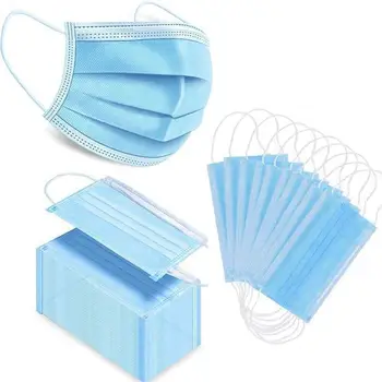 

3 Layer Filter Masks Anti Dust Droplet Pollution Epidemic Protection Mask 50 Pcs Disposable Mouth Face Mask Pm 2.5 Respirator