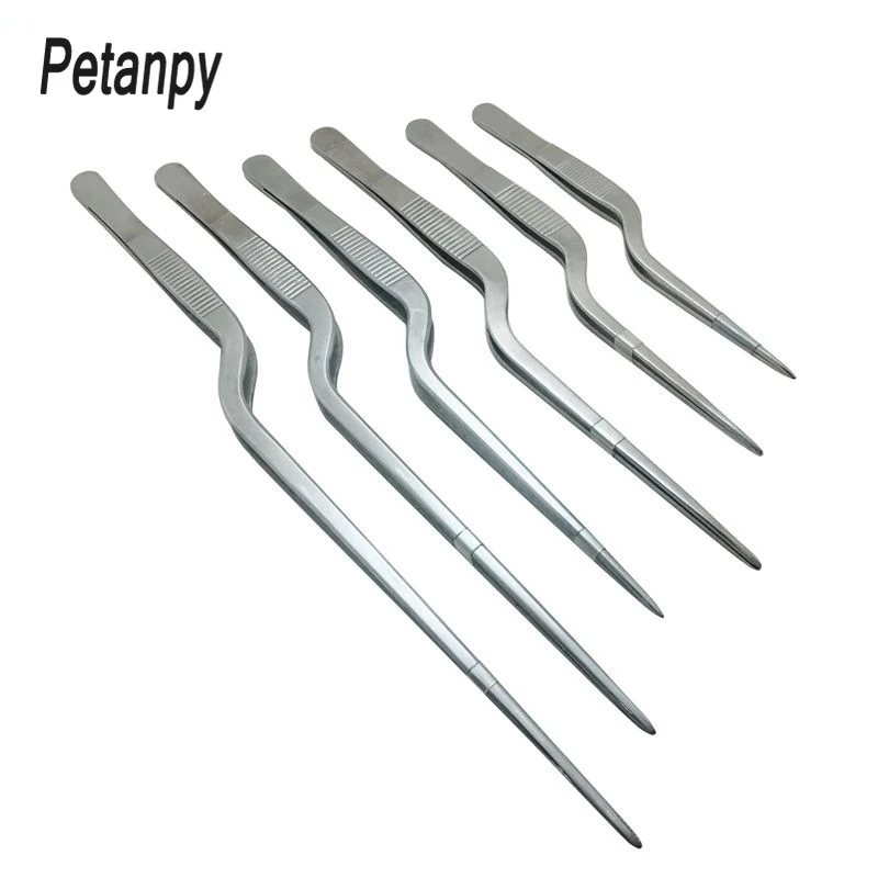 

2019 Multiple specifications Chef Plating Tweezer Tongs Serving Presentation Stainless Steel Offset Chef Kitchen Tool Hot