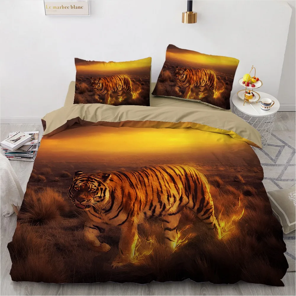 3D Bedding Sets Leopard Custom Duvet Quilt Cover Set Comforter Bed Linen Pillowcase King Queen Full Size 140*210 Home Texitle | Дом и сад
