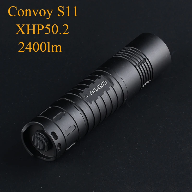 

Convoy S11 with XHP50.2 2400lm LED Flashlight EDC Flash Light Black Tactical Torch 18650 26650 Portable Lanterna Camping Light