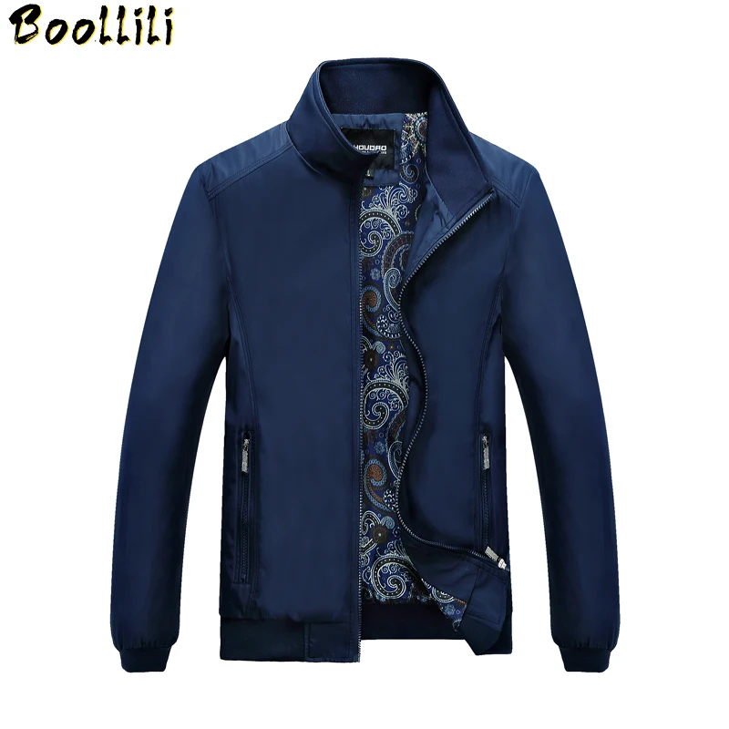 

New Boollili 2023 Fashion Man Jacket Autumn Casual Slim Thin Jacket Long Sleeve Stand Collar Veste Homme Plus Size M-4XL